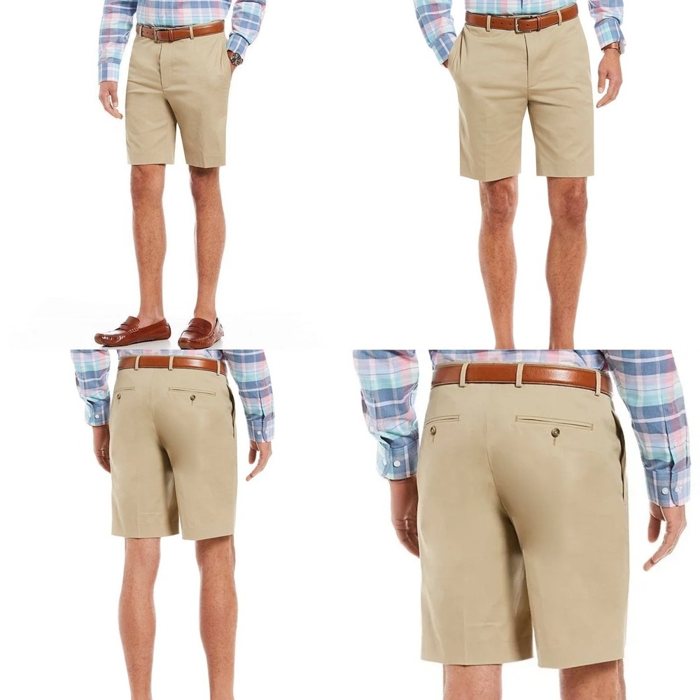 Daniel Cremieux Signature Chino Shorts Mens 35W Khaki Flat-Front Comfort Outdoor